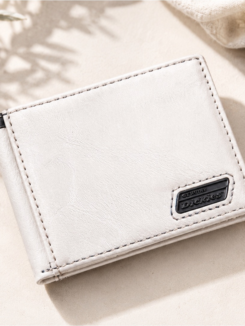 Dickies | White Genuine Leather Bifold Wallet | Classic Capacity | Light Wear
